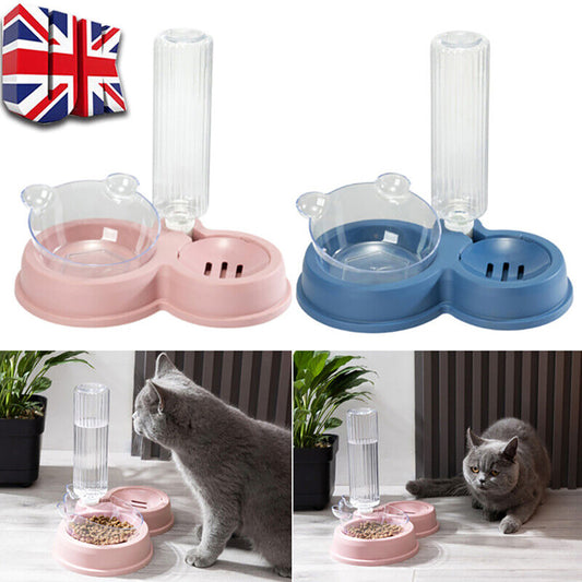 Pet Water Dispenser Slow Drinker with Food Bowl Slow Feeder for Pets Dogs NEW