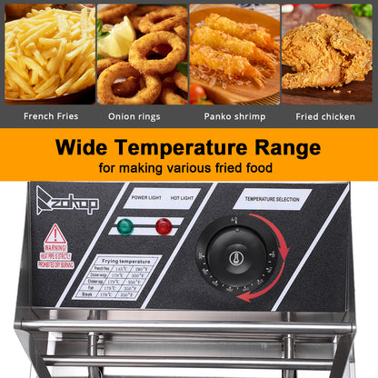 【Old Code：50481093】EH81 2500W MAX 110V 6.3QT/6L Stainless Steel Single Cylinder Electric Fryer US Plug