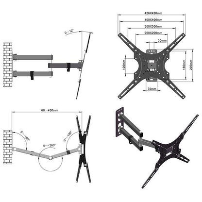 26-55" Adjustable Wall Mount Bracket Rotatable TV Stand TMX400 with Spirit Level