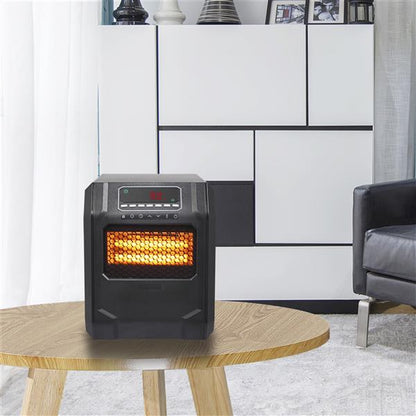 HT1188N 1500W Quartz Tube Heater Digital Style 4 Quartz Tubes Black (Change to Metal Fan)